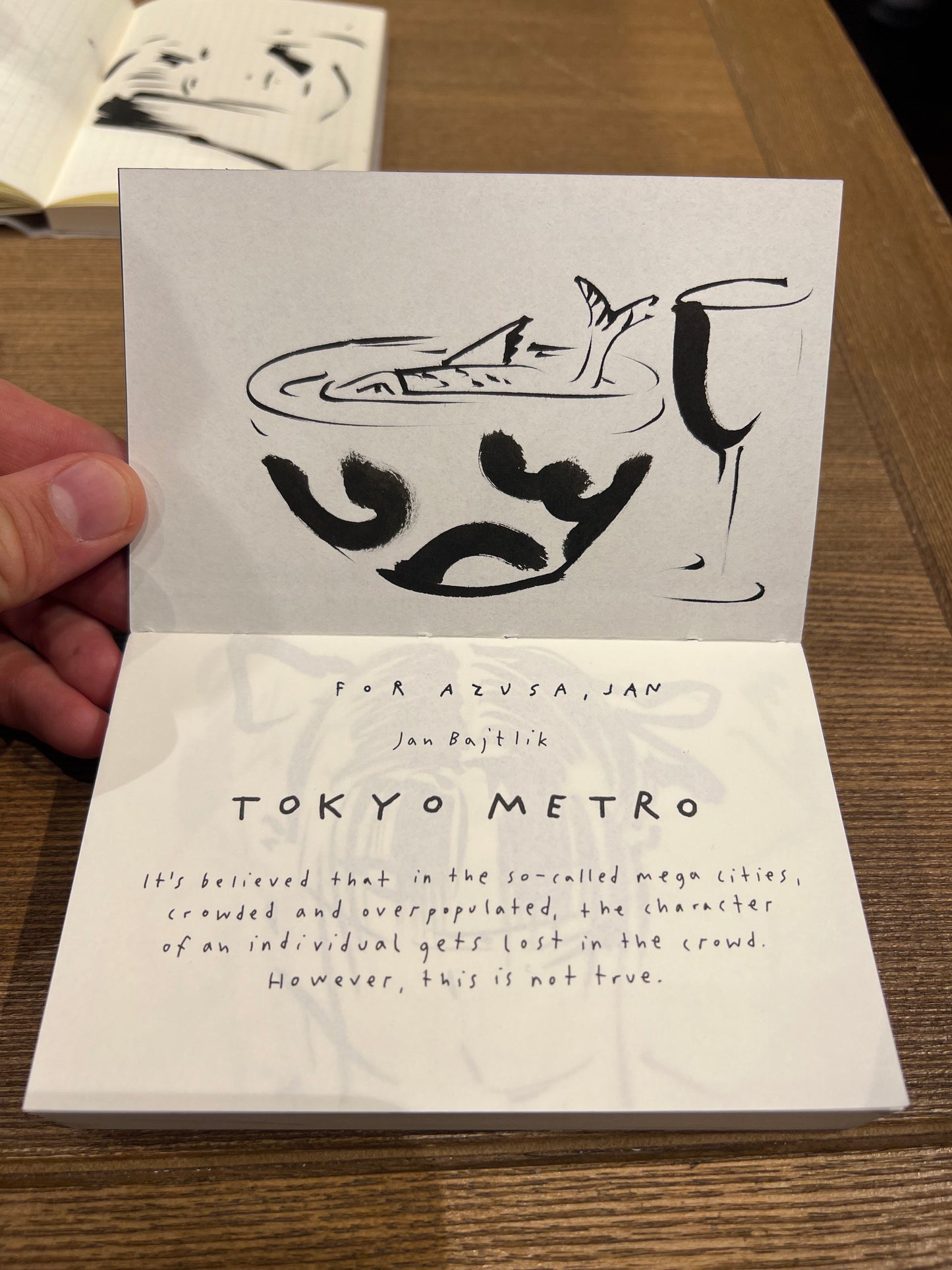 "Tokyo Metro" with hand-made dedication